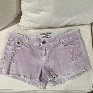 Hot kiss “CiCi” lilac jean cut off shorts size 7